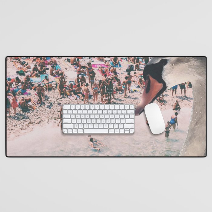 Swan on the Beach Desk Mat Gallery Image 1