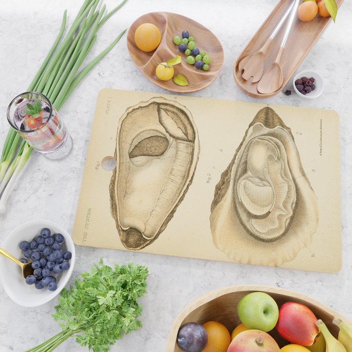 Oyster from "The Oyster: A Popular Summary of a Scientific Study," 1891 (benefitting the Billion Oyster Project) Cutting Board Gallery Image 2