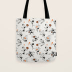 Basketball Fun Comic Illustration Pattern with Balls on Grey Background Tote Bag Gallery Image 1