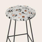 Basketball Fun Comic Illustration Pattern with Balls on Grey Background Stool Gallery Image 2