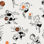 Basketball Fun Comic Illustration Pattern with Balls on Grey Background Coffee Mug Gallery Image 2