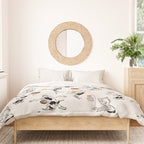 Basketball Fun Comic Illustration Pattern with Balls on Grey Background Duvet Cover Gallery Image 3