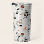 Basketball Fun Comic Illustration Pattern with Balls on Grey Background Travel Mug Gallery Image 3