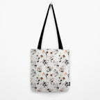Basketball Fun Comic Illustration Pattern with Balls on Grey Background Tote Bag Gallery Image 2