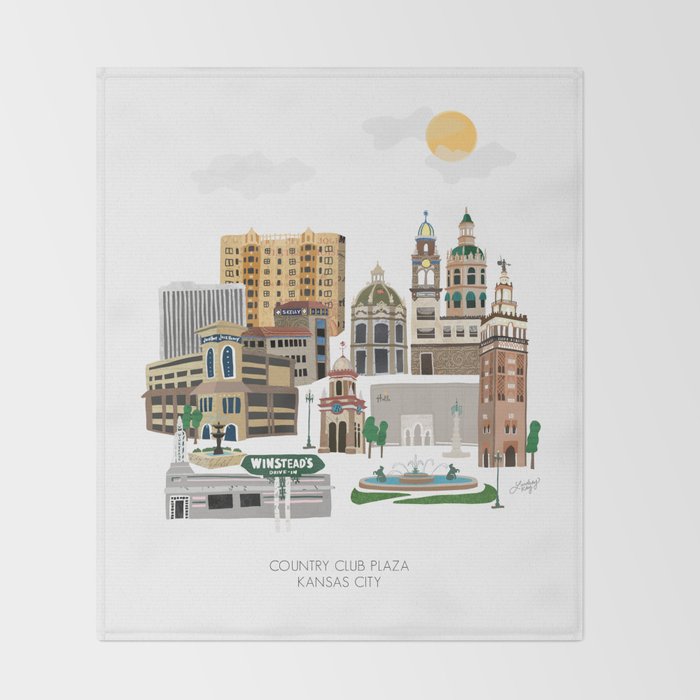 Kansas City Plaza Throw Blanket Gallery Image 2
