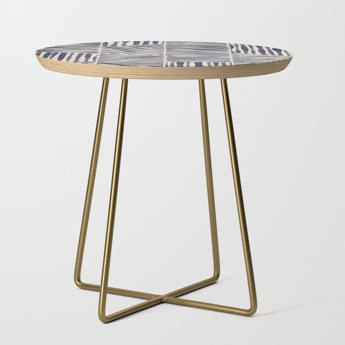 Navy Blue Striped Pattern #1 Side Table Gallery Image 1