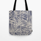 Navy Blue Striped Pattern #1 Tote Bag Gallery Image 1