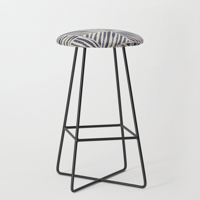 Navy Blue Striped Pattern #1 Stool Gallery Image 1