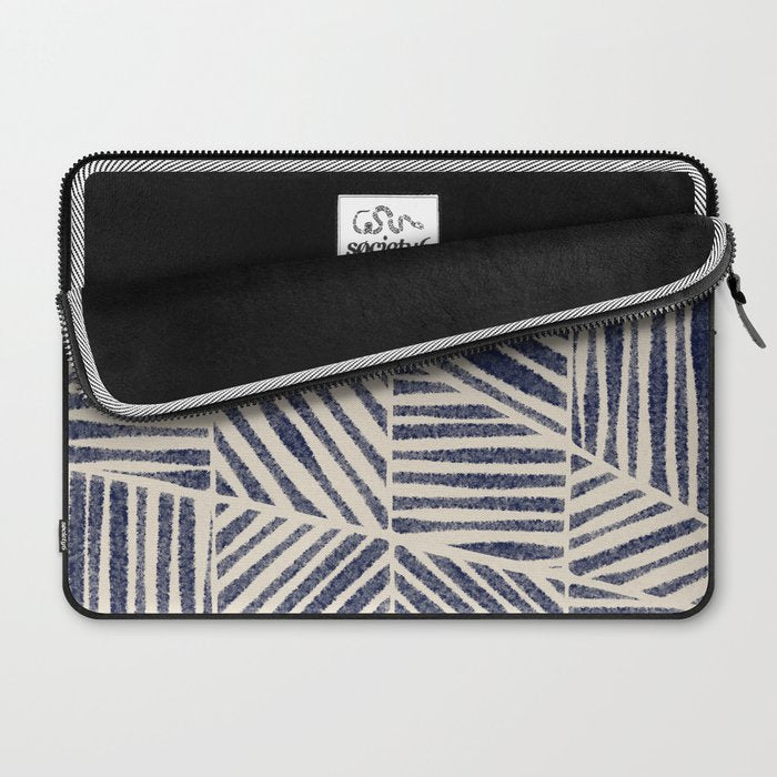 Navy Blue Striped Pattern #1 Laptop Sleeve Gallery Image 2