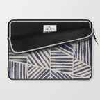 Navy Blue Striped Pattern #1 Laptop Sleeve Gallery Image 2