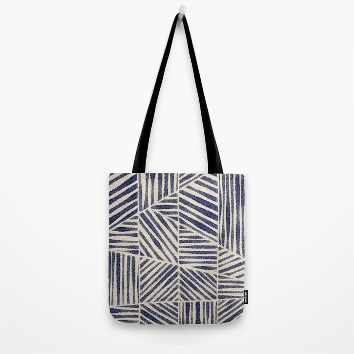 Navy Blue Striped Pattern #1 Tote Bag Gallery Image 2