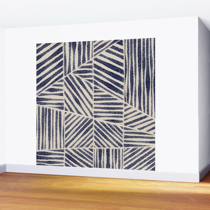 Navy Blue Striped Pattern #1 Wall Mural Gallery Image 2