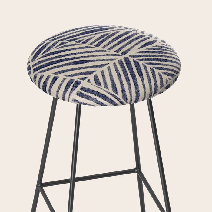 Navy Blue Striped Pattern #1 Stool Gallery Image 2