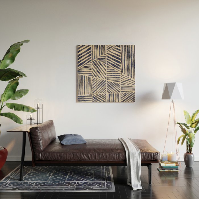 Navy Blue Striped Pattern #1 Wood Wall Art Gallery Image 2
