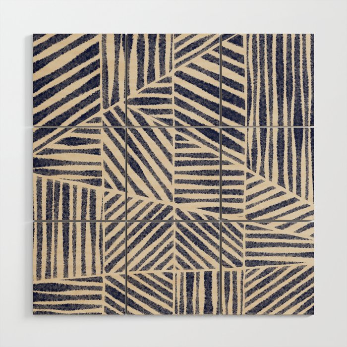Navy Blue Striped Pattern #1 Wood Wall Art Gallery Image 1