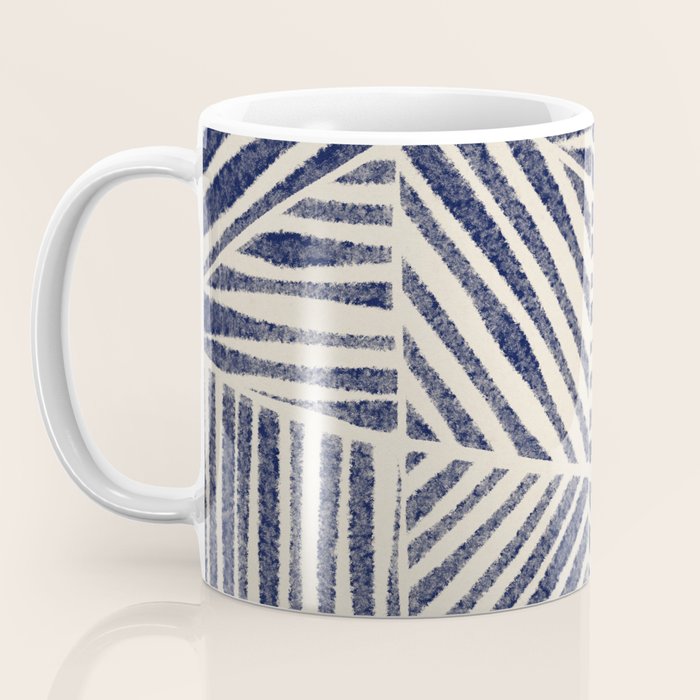 Navy Blue Striped Pattern #1 Coffee Mug Gallery Image 3