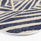 Navy Blue Striped Pattern #1 Bath Mat Gallery Image 3
