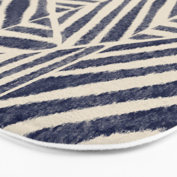 Navy Blue Striped Pattern #1 Bath Mat Gallery Image 3