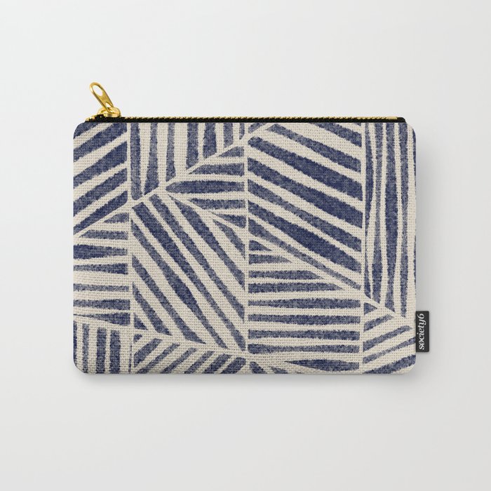 Navy Blue Striped Pattern #1 Carry All Pouch Gallery Image 1