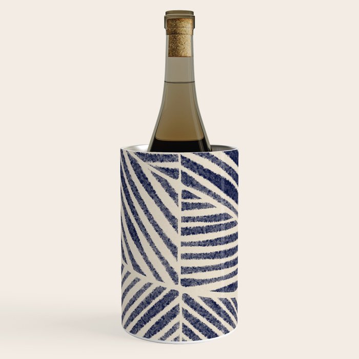 Navy Blue Striped Pattern #1 Wine Chiller Gallery Image 1