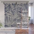 Navy Blue Striped Pattern #1 Wall Mural Gallery Image 1