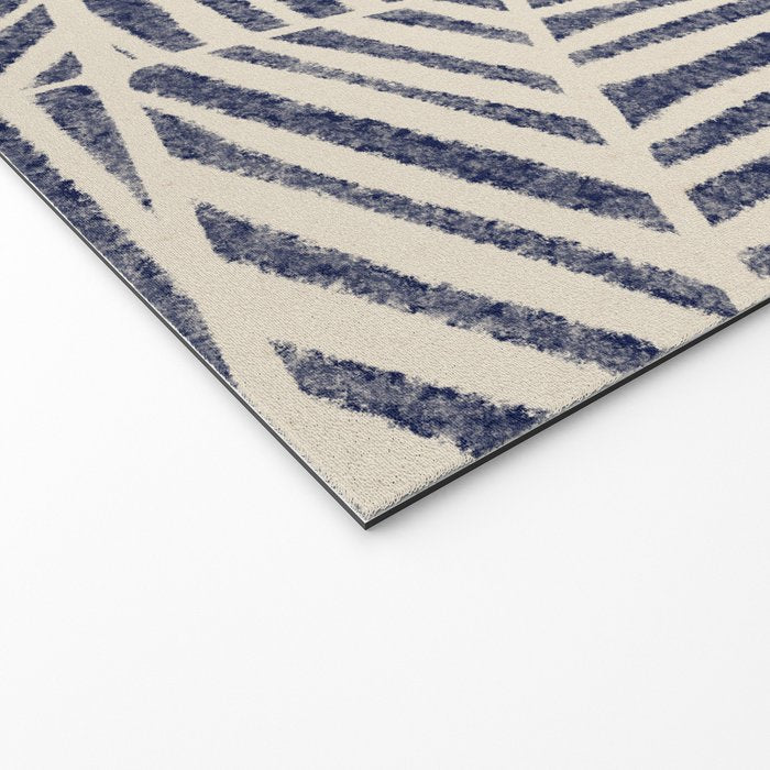 Navy Blue Striped Pattern #1 Welcome Mat Gallery Image 2