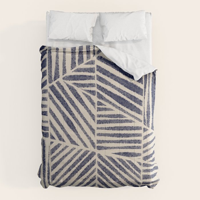 Navy Blue Striped Pattern #1 Comforter Gallery Image 6