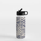 Navy Blue Striped Pattern #1 Water Bottle Gallery Image 1