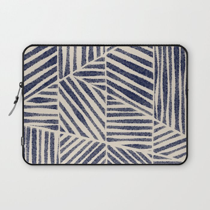 Navy Blue Striped Pattern #1 Laptop Sleeve Gallery Image 1