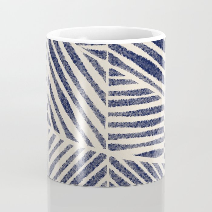 Navy Blue Striped Pattern #1 Coffee Mug Gallery Image 4