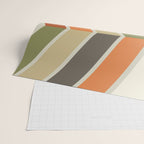 Mid Century Modern Diagonal Stripes Green Orange Wrapping Paper Gallery Image 2