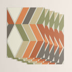 Mid Century Modern Diagonal Stripes Green Orange Wrapping Paper Gallery Image 3