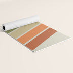 Mid Century Modern Diagonal Stripes Green Orange Yoga Mat Gallery Image 2