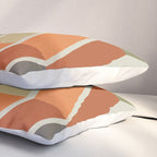 Mid Century Modern Diagonal Stripes Green Orange Pillow Sham Gallery Image 3