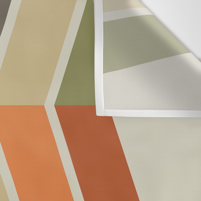 Mid Century Modern Diagonal Stripes Green Orange Wall Tapestry Gallery Image 3
