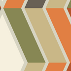 Mid Century Modern Diagonal Stripes Green Orange Coffee Mug Gallery Image 2