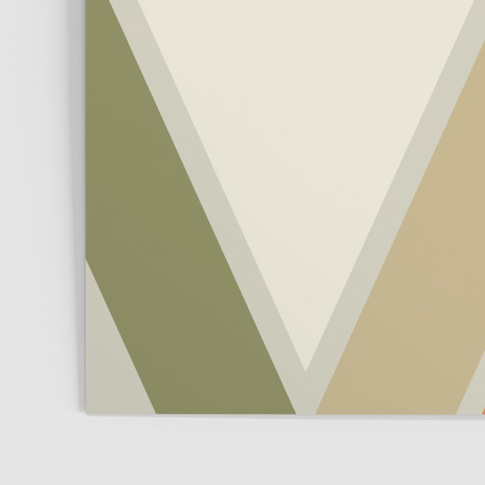 Mid Century Modern Diagonal Stripes Green Orange Poster Gallery Image 3