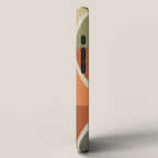 Mid Century Modern Diagonal Stripes Green Orange iPhone Case Gallery Image 2