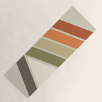 Mid Century Modern Diagonal Stripes Green Orange Yoga Mat Gallery Image 1