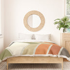 Mid Century Modern Diagonal Stripes Green Orange Duvet Cover Gallery Image 3