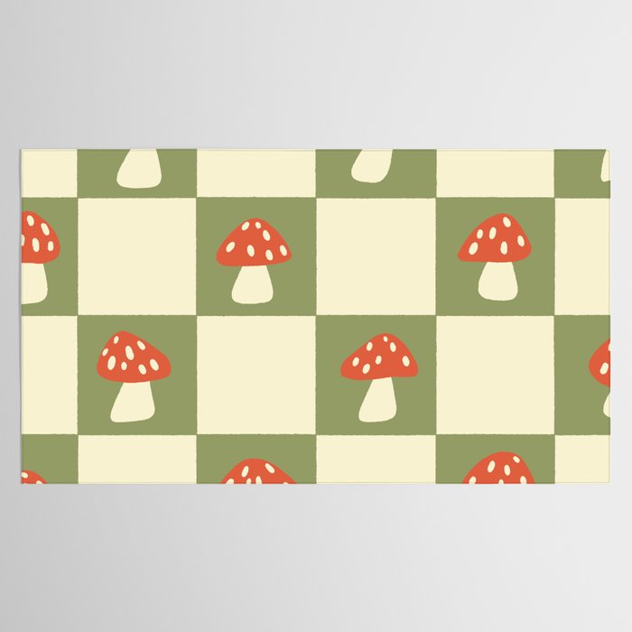 Mushroom Checkerboard Pattern Tablecloth Gallery Image 2