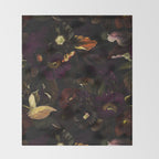 The Darkest Dutch Vintage Flowers Garden  Throw Blanket Gallery Image 2