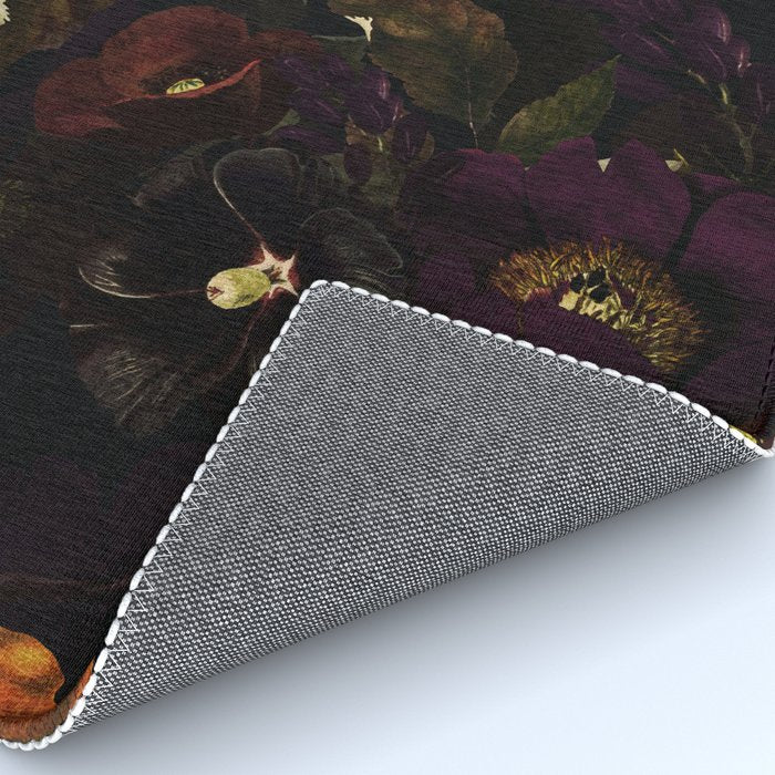 The Darkest Dutch Vintage Flowers Garden  Rug Gallery Image 4