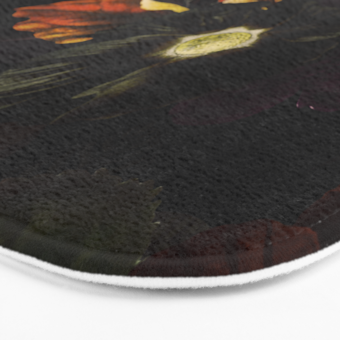 The Darkest Dutch Vintage Flowers Garden  Bath Mat Gallery Image 3