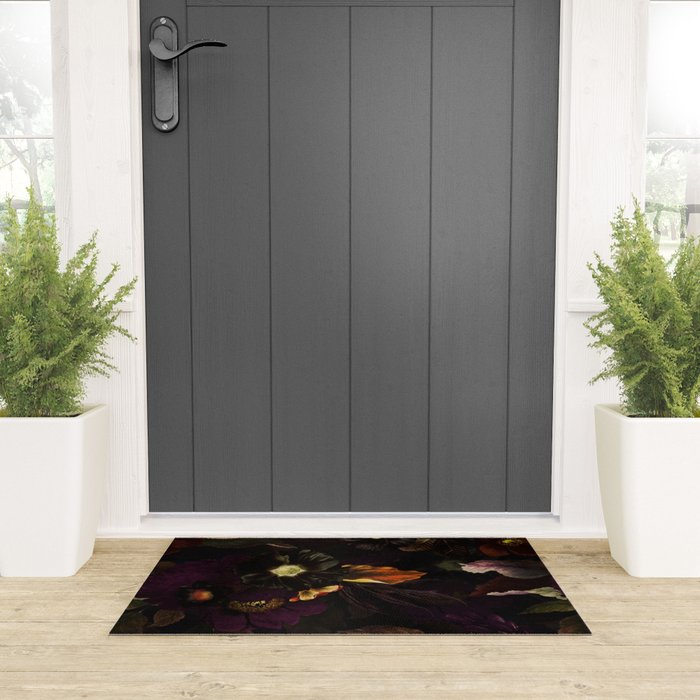 The Darkest Dutch Vintage Flowers Garden  Welcome Mat Gallery Image 3