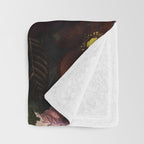 The Darkest Dutch Vintage Flowers Garden  Throw Blanket Gallery Image 3