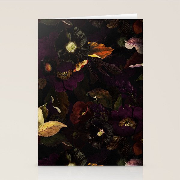 The Darkest Dutch Vintage Flowers Garden  Stationery Card Gallery Image 1