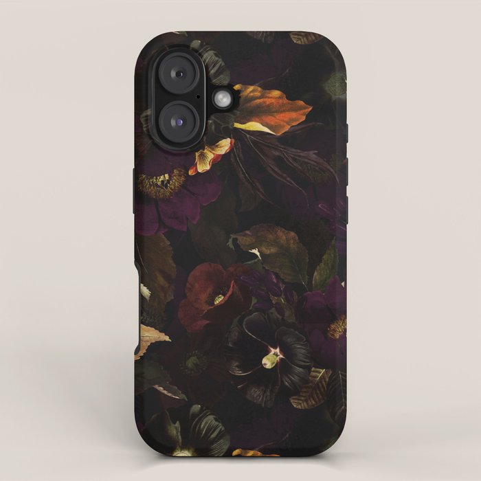 The Darkest Dutch Vintage Flowers Garden  iPhone Case Gallery Image 1