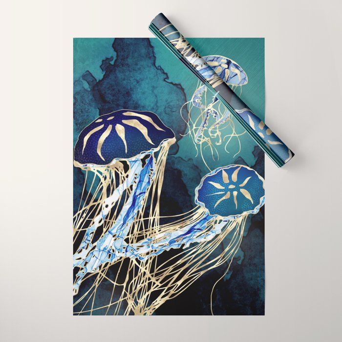 Metallic Jellyfish III Wrapping Paper Gallery Image 1