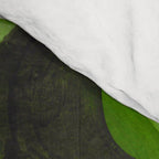 Fun Mid Century Modern Abstract Minimalist Olive Green Rings Grey Black Accent Comforter Gallery Image 4